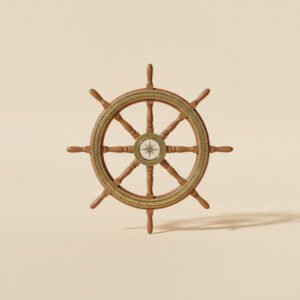 Solid Brass Ship's Wheel, 24in